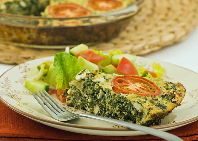 Easy Crustless Spinach and Feta Pie