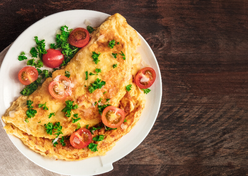 Open-Faced Omelet with Avocado and Pico