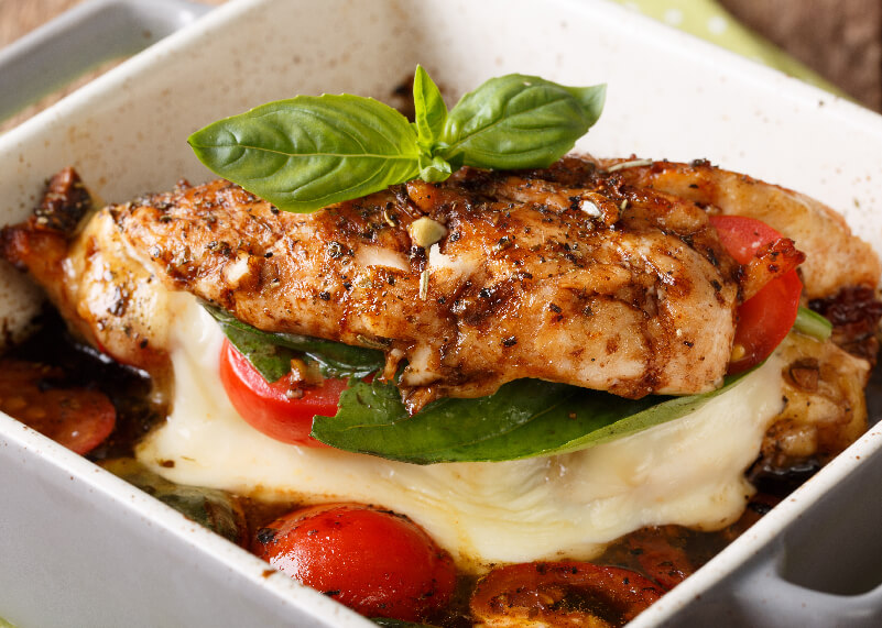 Grilled Chicken with Spinach and Melted Mozzarella
