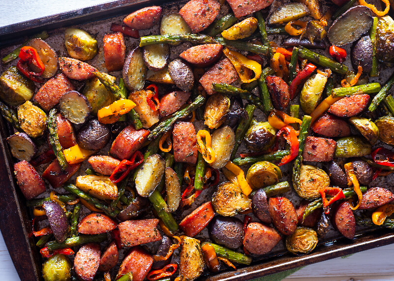 Warm Curry Roasted Sheet Pan Vegetable Salad