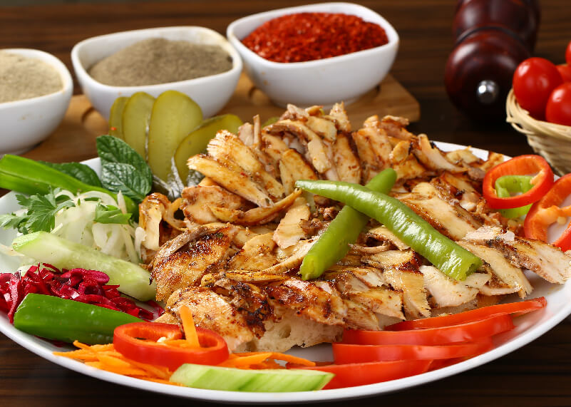 Chicken Shawarma Kebob Salad