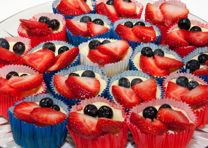 Red, white and Blueberry Cheesecake Cupcakes